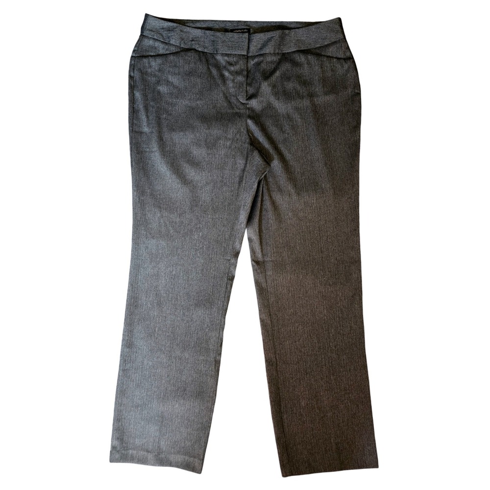 Rafaella Studio Classic Chic Womens 16 Gray Herringbone Dress Pants Straight Leg